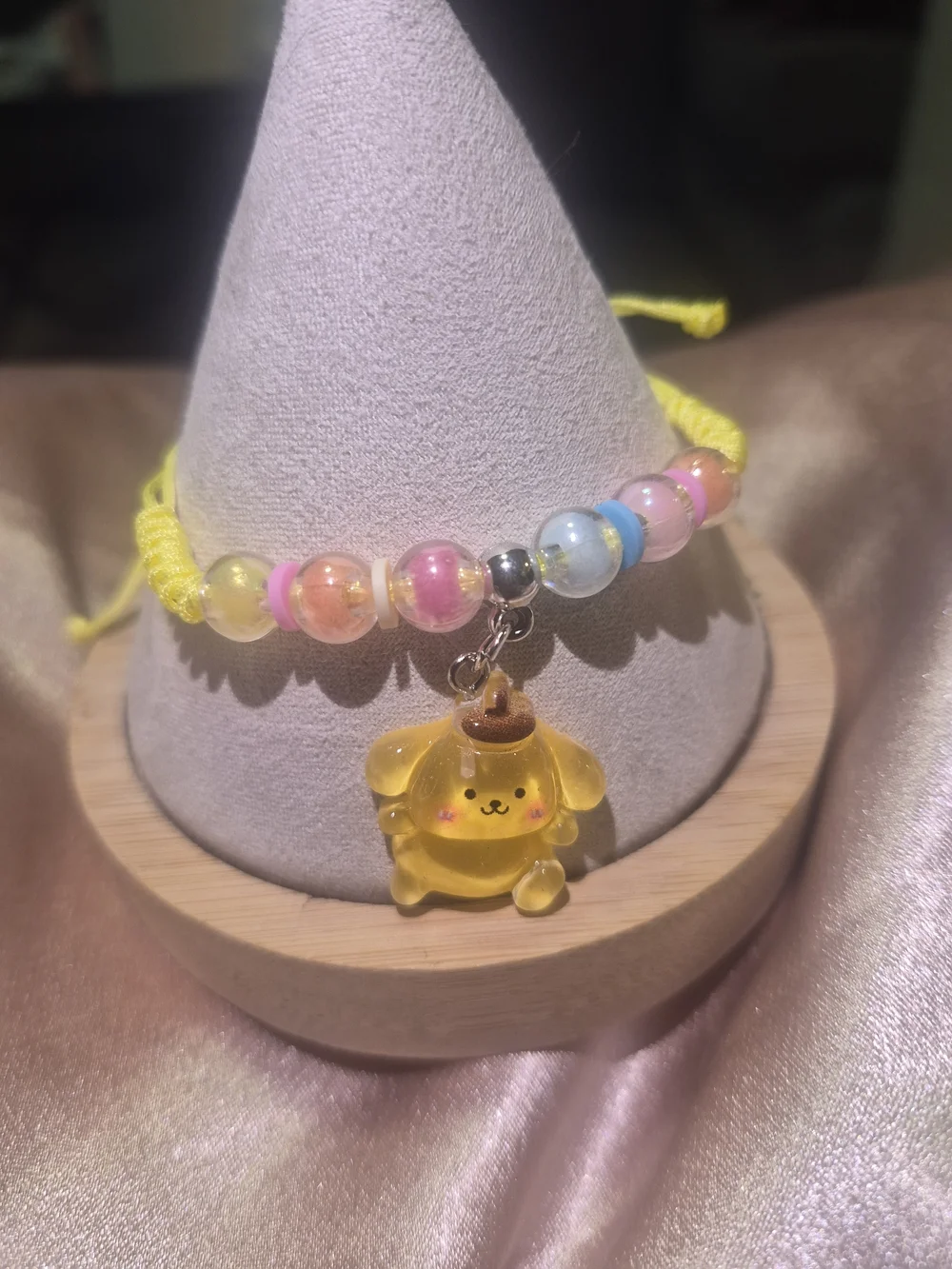 Yellow Character Charm Beaded Kids Bracelet
